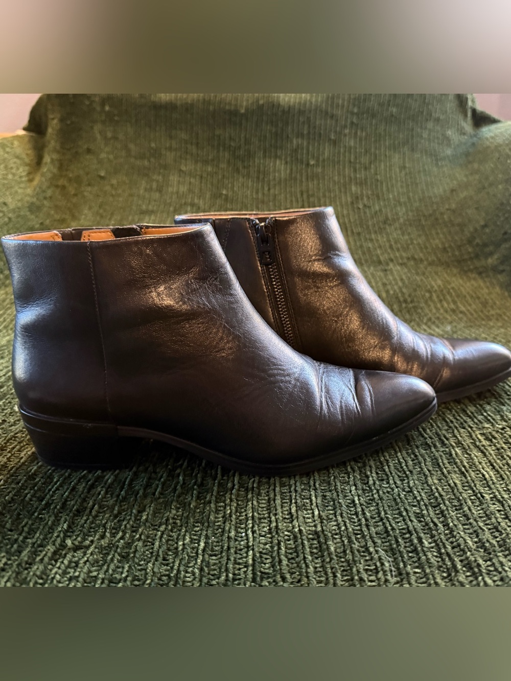 Coach Black Leather Women's Pointed Toe Ankle Boots - Picture 3 of 5